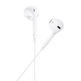 Cuffie auricolari con microfono 1.2m jack audio 3.5mm bianche JD008
