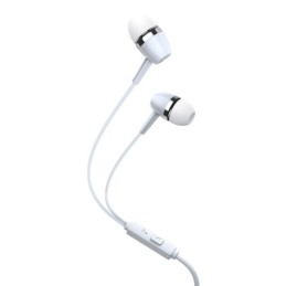 Cuffie auricolari con microfono 1.2m jack audio 3.5mm bianche KSC-659