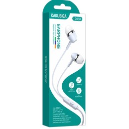 Cuffie auricolari con microfono 1.2m jack audio 3.5mm bianche KSC-659