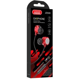 Cuffie auricolari con microfono 1.2m rosse JD040