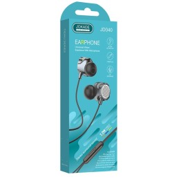 Cuffie auricolari con microfono 1.2m nere JD040