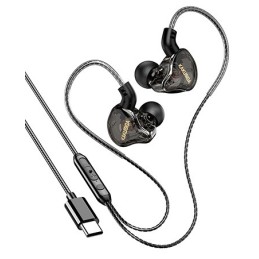 Cuffie auricolari con microfono 1,2m Type-c nere KSC-1300