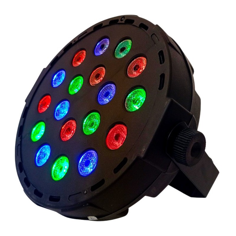 Mini Faro strobo RGB 18 LED 36W