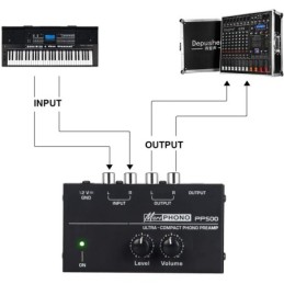 Preamplificatore  per giradischi con controlli