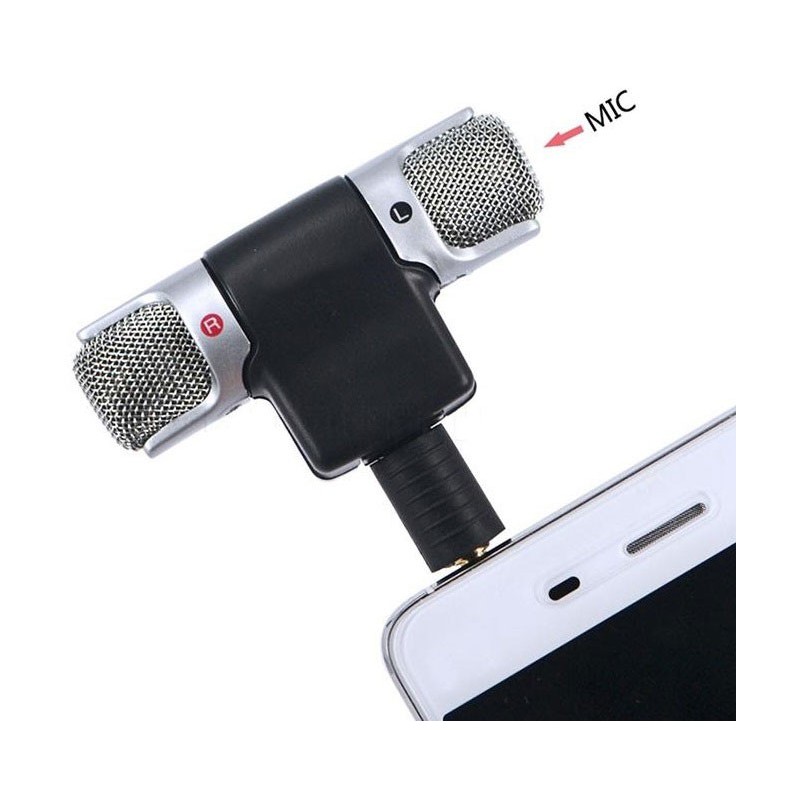 Microfono stereo snodabile 90° jack 3.5mm 4 poli per smartphone e tablet