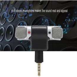 Microfono stereo snodabile 90° jack 3.5mm 4 poli per smartphone e tablet