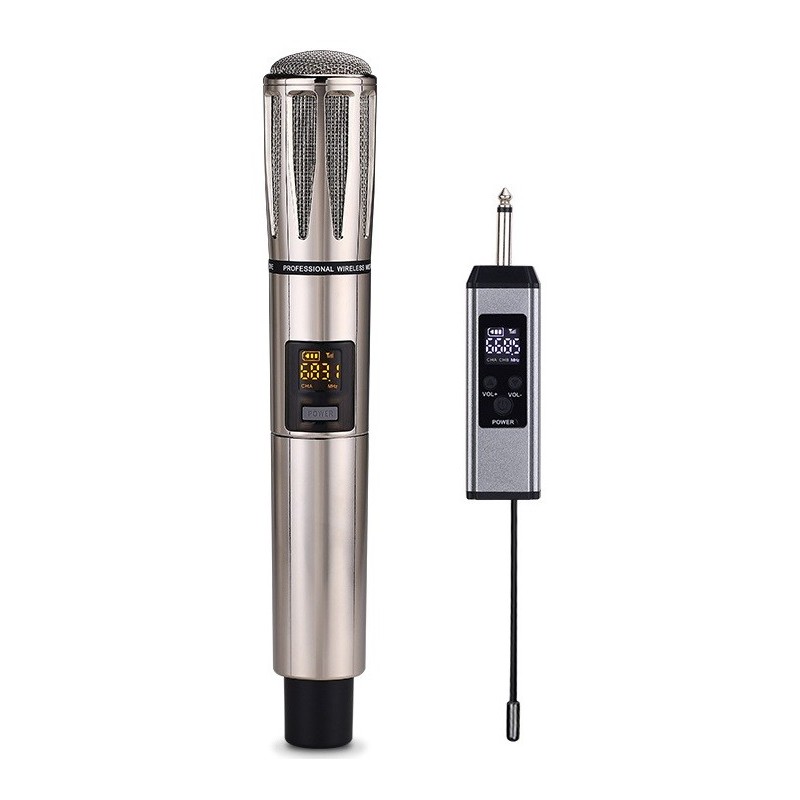 Microfono wireless ricaricabile UHF WF2024-1