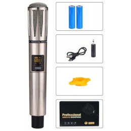 Coppia di microfoni wireless ricaricabili UHF