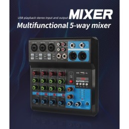 Mixer professionale 5 canali Bluetooth/USB/Stereo RCA