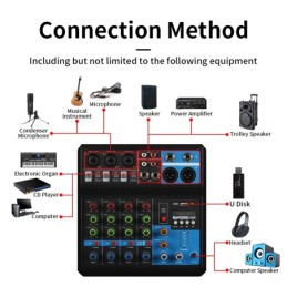 Mixer professionale 5 canali Bluetooth/USB/Stereo RCA