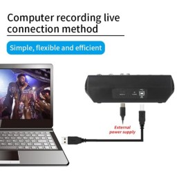 Mixer professionale 5 canali Bluetooth/USB/Stereo RCA