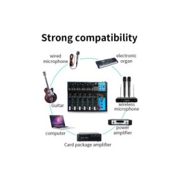Mixer professionale 4/7 canali Bluetooth/USB/Stereo RCA