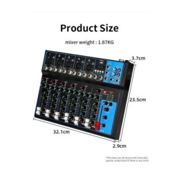 Mixer professionale 4/7 canali Bluetooth/USB/Stereo RCA