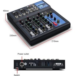 Mixer professionale 4 canali con Bluetooth/USB