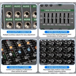 Mixer professionale 18 canali 99 effetti DSP con Bluetooth/USB