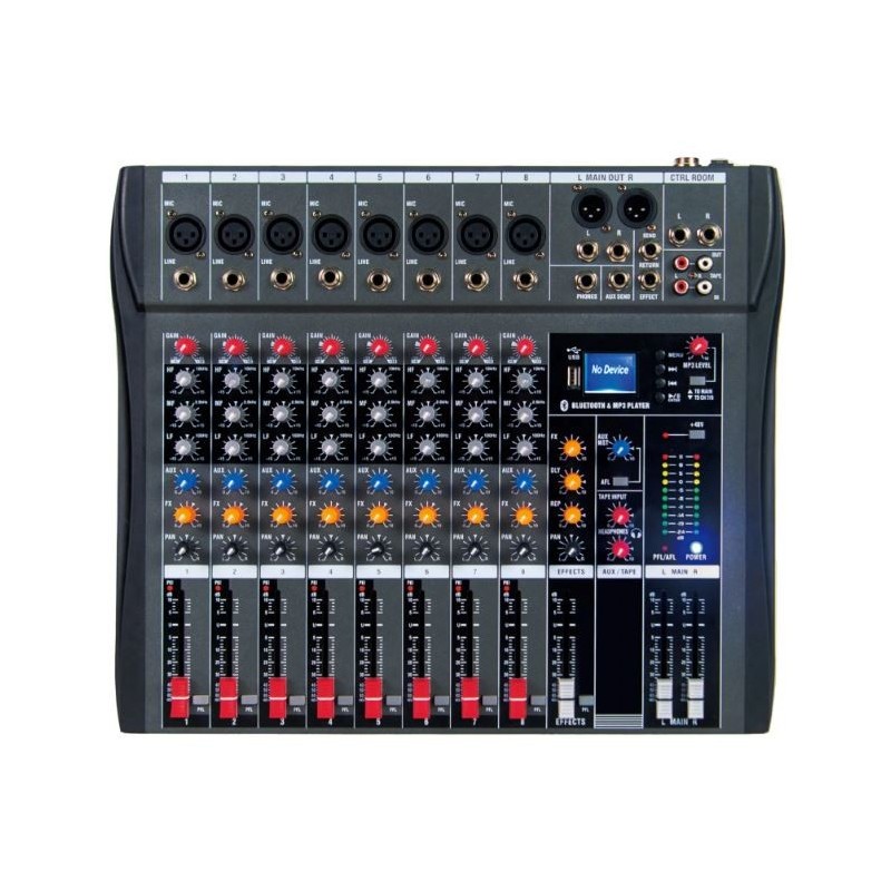 Mixer professionale 8 canali effetti DSP con Bluetooth/USB