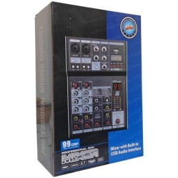 Mixer audio 4 canali WEB M-4 con USB MP3 Bluetooth e 99 effetti DSP