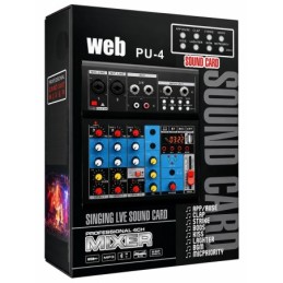 Mixer audio 4 canali USB Bluetooth con effetti DSP PU-4
