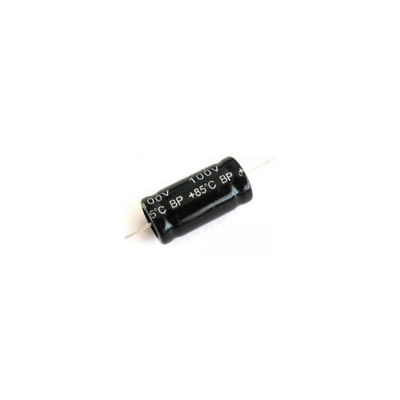 Condensatore Elettrolitico assiale 10uF 100V non polarizzato