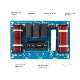 Filtro crossover 2 vie 300W 4~8 Ohm WEAH 2506A