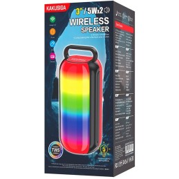 Altoparlante Bluetooth 2x5W Radio FM/USB/SD rosso KK-3204