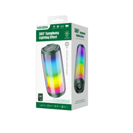 Altoparlante Bluetooth portatile verde scuro con luci LED RGB e audio surround KSC-611