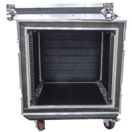 FLIGHT CASE 10U RACK 19" con ruote e doppio coperchio