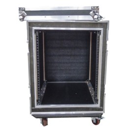 FLIGHT CASE 16U RACK 19" con ruote e doppio coperchio