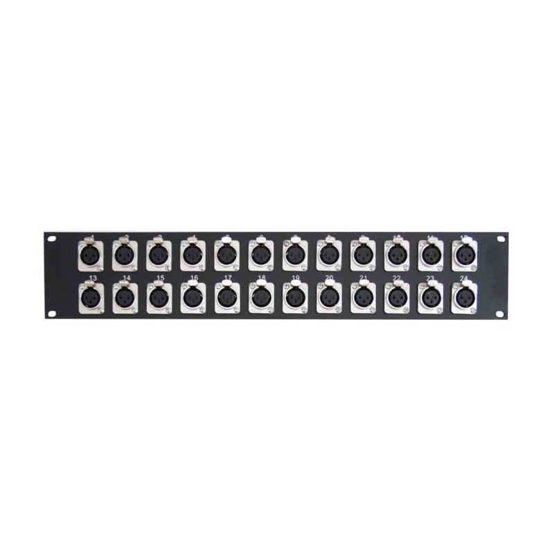 Pannello rack 24 XLR Femmina nero
