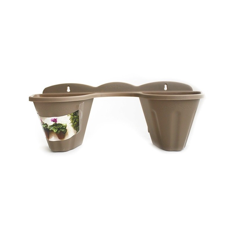 Fioriera da muro in plastica 33x12x11cm Beige