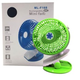 Ventilatore ricaricabile portatile con  pinza - vari colori