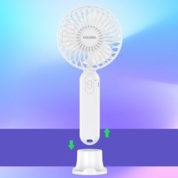Ventilatore ricaricabile portatile con supporto da tavolo bianco KSC-1510