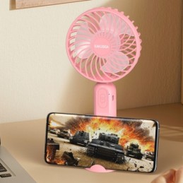 Ventilatore ricaricabile portatile con supporto da tavolo rosa KSC-1510