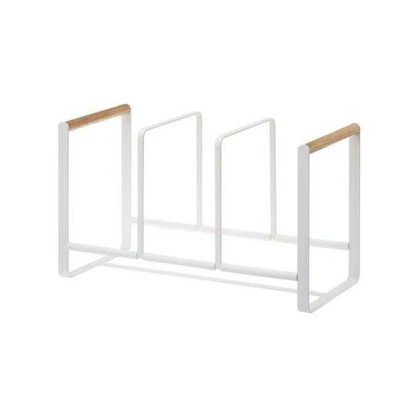 Porta piatti in metallo bianco 34.5x20x16.5cm