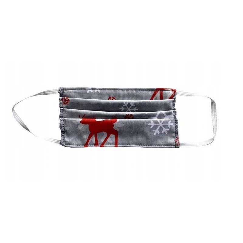 Maschera per il viso riutilizzabile 100% cotone natalizia