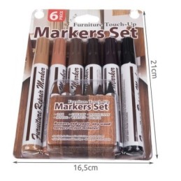 Kit 6 pennarelli e pastelli a cera per riparazione mobili