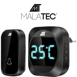 Campanello wireless nero con visualizzazione temperatura