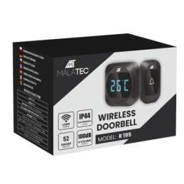 Campanello wireless nero con visualizzazione temperatura