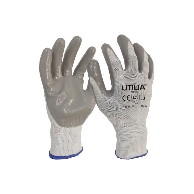 Guanti da lavoro in nitrile/nylon taglia 10 Utilia
