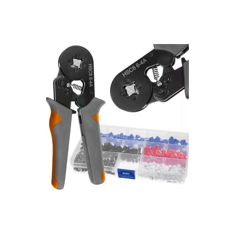 Pinza crimpatrice per terminali a crimpare 0,25-10 mm2 - kit 500 pz