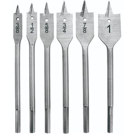 Set 6 punte a pala per legno 10-25mm