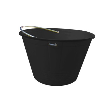 Secchio edilizia in PELD nero con manico in ferro ed occhielli 36cm 10l