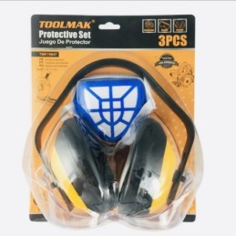 Set di protezione 3 pezzi Cuffie Maschera Occhiali