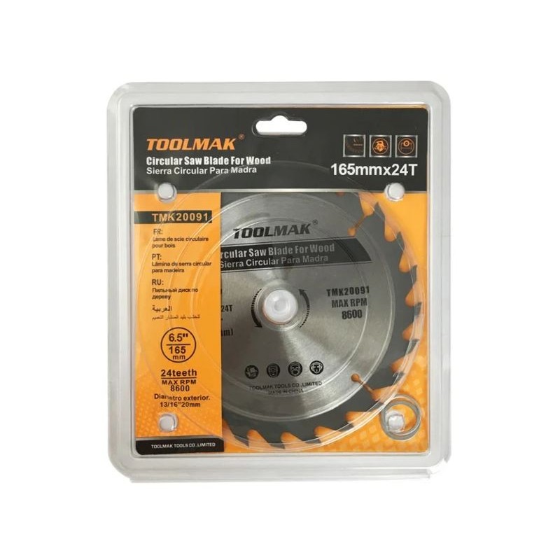 Lama circolare per legno 165 mm 24 denti Toolmak