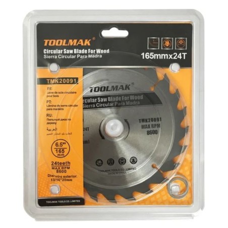 Lama circolare per legno 165 mm 24 denti Toolmak