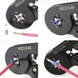 Pinza crimpatrice 0,25-10 mm² con 1200 puntalini