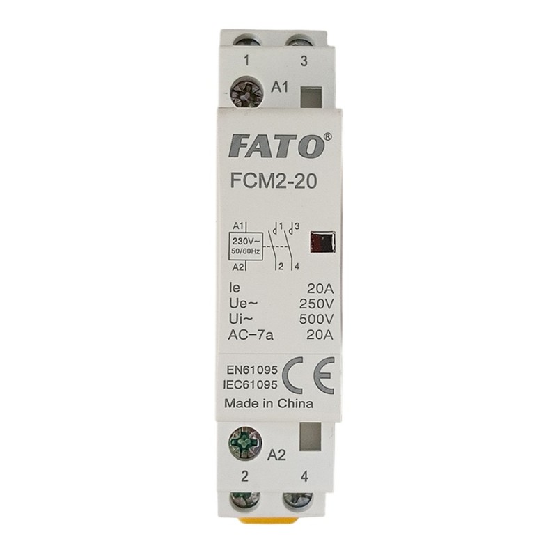 Contattore Modulare 2 poli 20A 1P+1N 230V AC FATO
