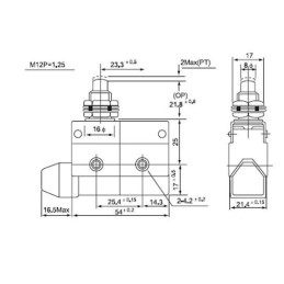 Interruttore di fine corsa orizzontale con pulsante 250V 10A CF7310 Fato