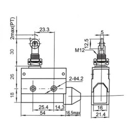 Interruttore di fine corsa orizzontale con rullo parallelo 250V 10A CF7311 Fato