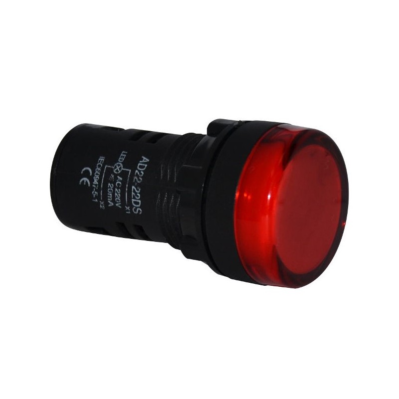 Indicatore luminoso da pannello 220V - rosso